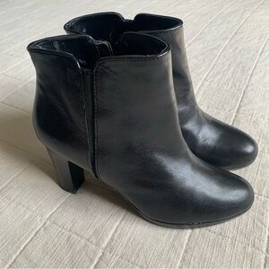 Ralph Lauren Marcy Black Leather Ankle Boots Size 8